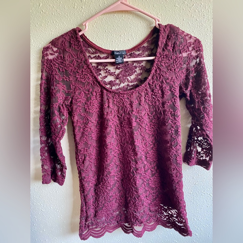 Burgundy top